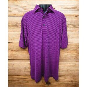 FOOTJOY FJ Men's Light Purple Striped Polo Golf Shirt Large